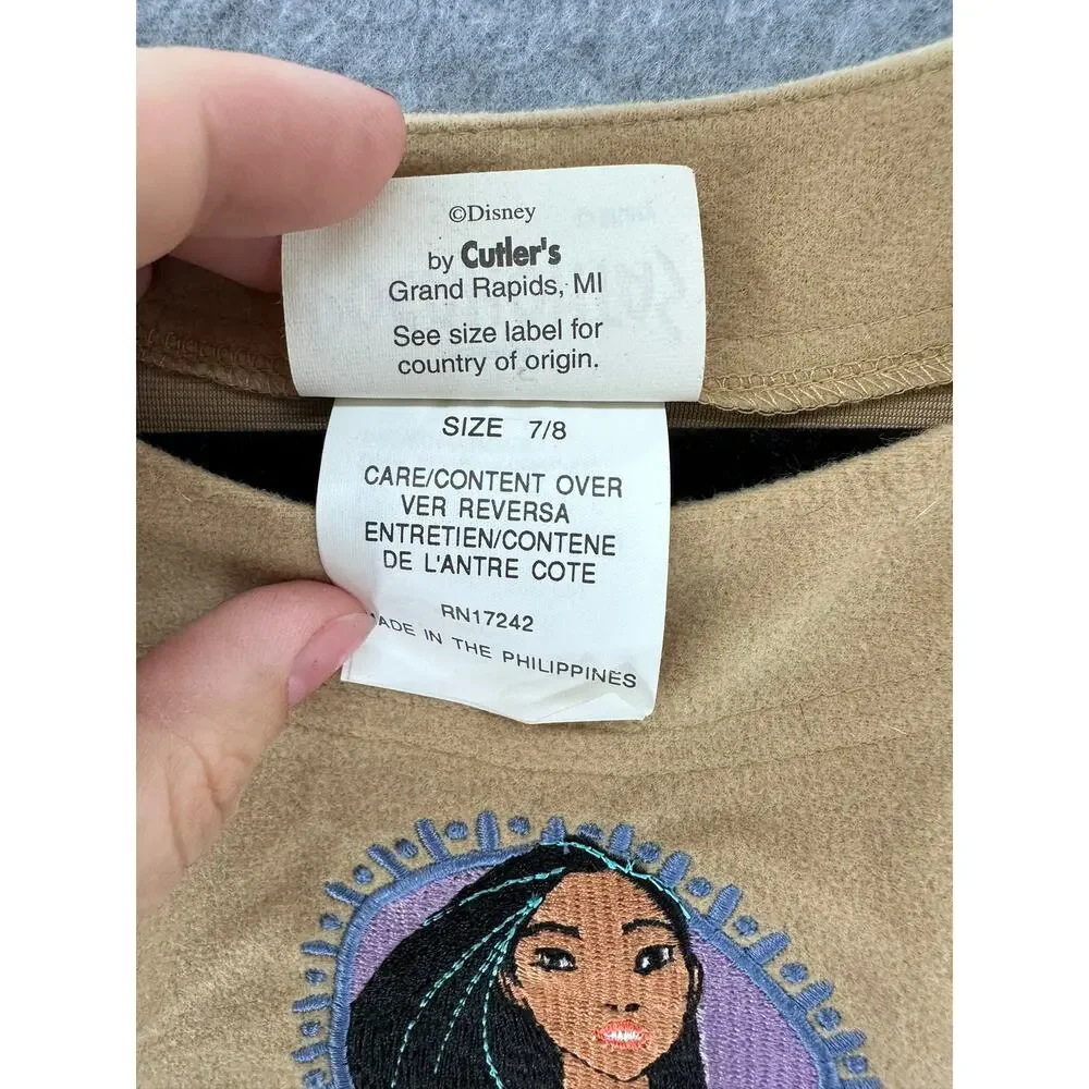 Vintage Disney Cutler's Girls sz 7/8 Pocahontas Cost Dress Halloween 90s pretend
